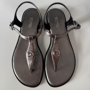 MICHAEL KORS Mallory Thon Gunmetal Sandal us6.5